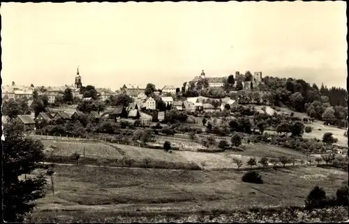 Ak Frauenstein im Erzgebirge, Panorama, Teilansicht