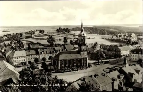 Ak Frauenstein im Erzgebirge, Blick vom Schlossturm auf den Ort