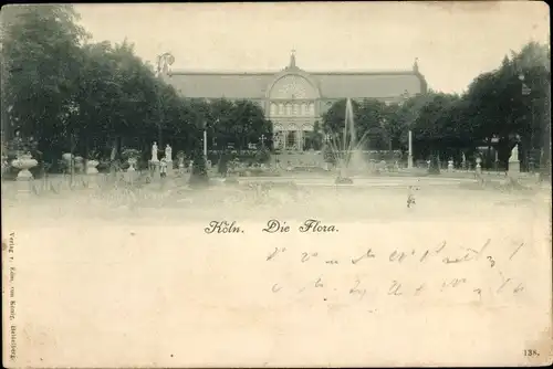Ak Köln am Rhein, Flora, Springbrunnen