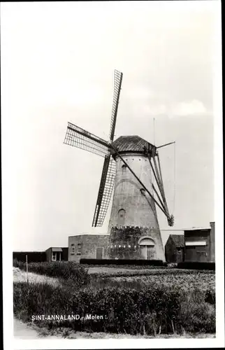 Ak Sint Annaland Zeeland Niederlande, Molen