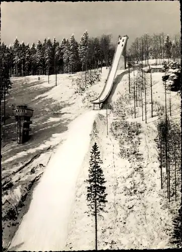 Ak Klingenthal im Vogtland Sachsen, Große Aschberg Schanze, Winter, Schnee