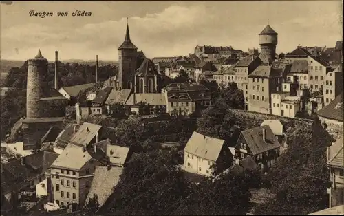 Ak Bautzen in der Lausitz, Blick von Süden