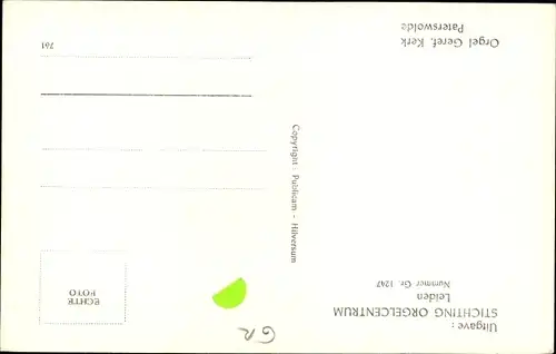 Ak Paterswolde Drenthe Niederlande, Orgel Geref. Kerk