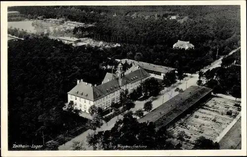 Ak Zeithain in Sachsen, Truppenübungsplatz, Fliegeraufnahme