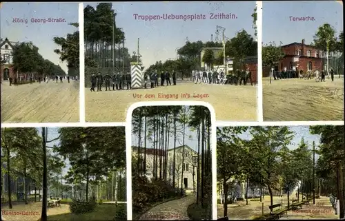 Ak Zeithain in Sachsen, Truppenübungsplatz, Torwache, Georgstraße