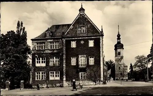 Ak Riesa an der Elbe Sachsen, Rathaus und Klosterkirche