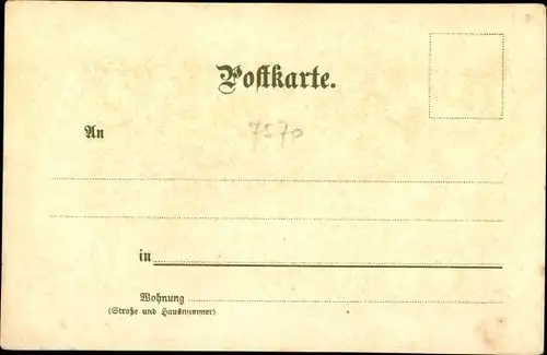 Künstler Litho Baden Baden am Schwarzwald, Ruine