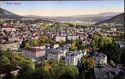 Ak Baden Baden am Schwarzwald, Blick über die Stadt