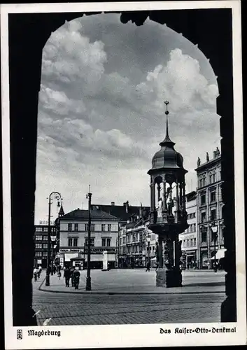 Ak Magdeburg an der Elbe, Kaiser Otto Denkmal