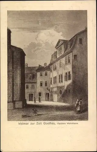 Künstler Ak Weimar, Ort zur Zeit Goethes, Herders Wohnhaus