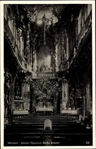 Ak München, Johann-Nepomuk Kirche Inneres