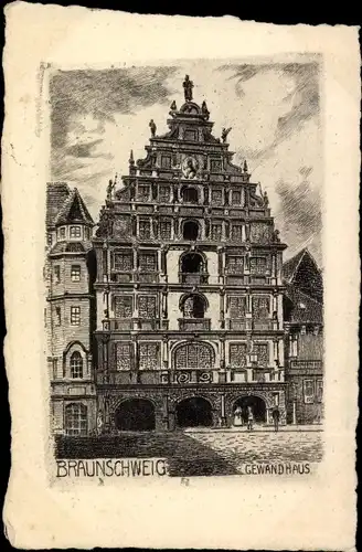 Künstler Ak Braunschweig in Niedersachsen, Gewandhaus