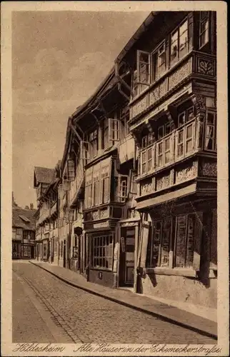 Ak Hildesheim in Niedersachsen, alte Häuser in der Eckemeckerstraße
