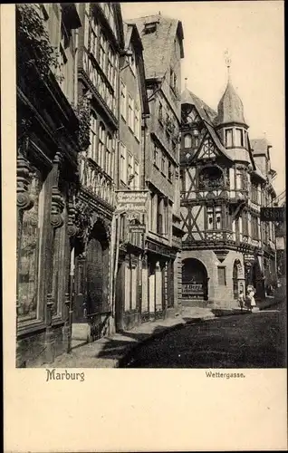 Ak Marburg an der Lahn, Wettergasse