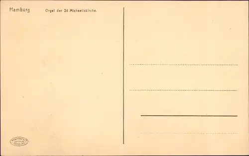 Ak Hamburg, St. Michaeliskirche, Innenansicht, Orgelpfeifen, Totalansicht, Kirchenbänke