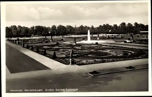 Ak Herrenhausen Hannover in Niedersachsen, Großer Garten, Luststück, Springbrunnen