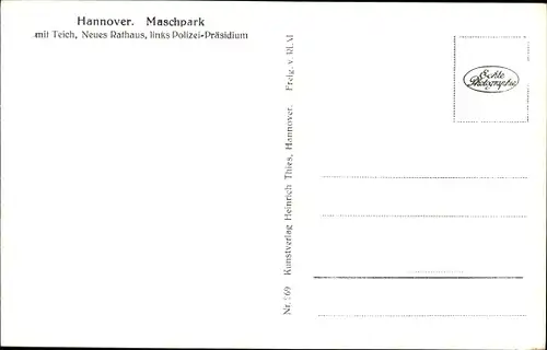 Ak Hannover in Niedersachsen, Fliegeraufnahme, Neues Rathaus