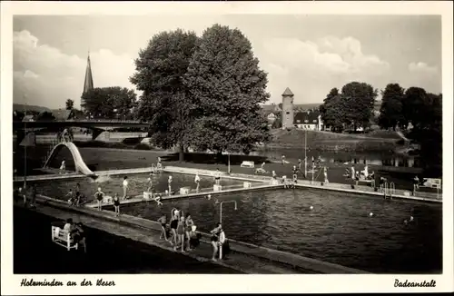 Ak Holzminden an der Weser, Badeanstalt