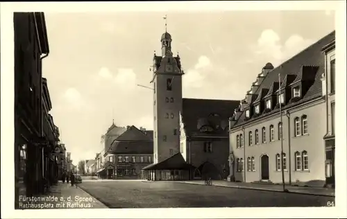 Ak Fürstenwalde an der Spree, Rathausplatz, Rathaus