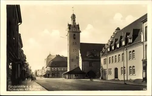 Ak Fürstenwalde an der Spree, Rathausplatz, Rathaus