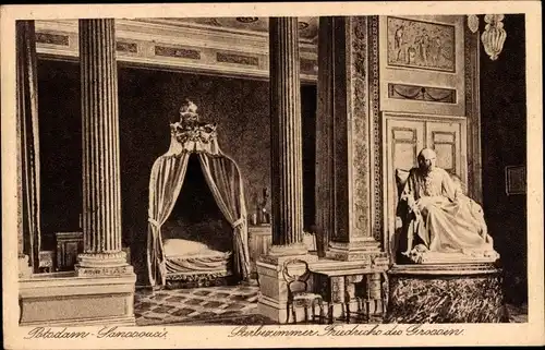 Ak Potsdam, Schloss Sanssouci, Sterbezimmer Friedrich des Großen