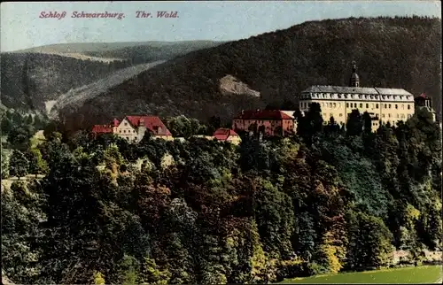 Ak Schwarzburg in Thüringen, Schloss, Panorama