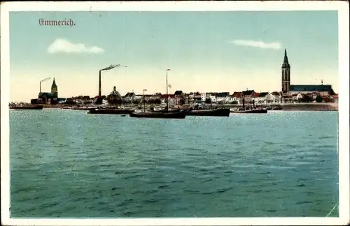 Ak Emmerich am Niederrhein, Uferpartie, Schiffe