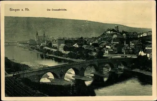 Ak Bingen am Rhein, Drususbrücke