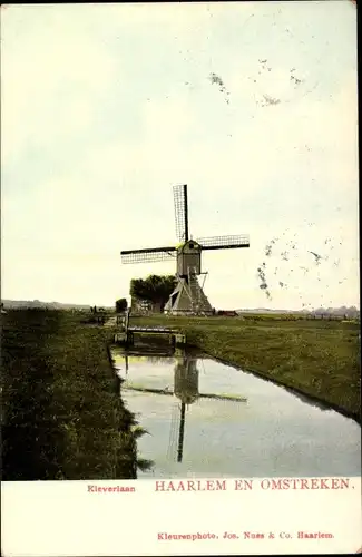 Ak Haarlem Nordholland Niederlande, Kleverlaan, Molen