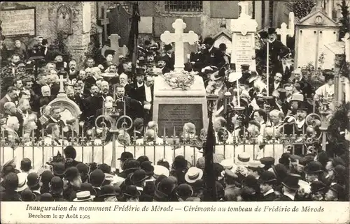 Ak Berchem Flandern Antwerpen, Inauguration du monument Frederic de Merode, 1905