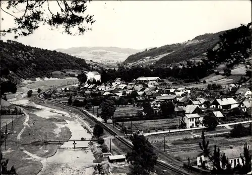 Ak Muszyna Polen, Widok ogolny, Panorama, Brücke