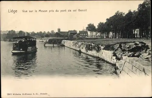 Ak Liège Lüttich Wallonien, Vue sur la Meuse pris du pont de val Benoit
