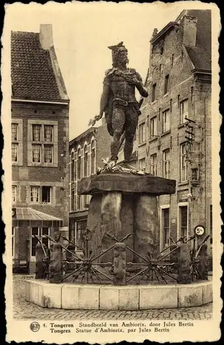 Ak Tongres Tongeren Flandern Limburg, Statue d'Ambiorix