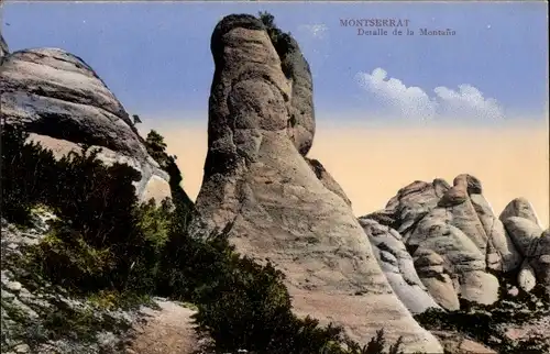 Ak Montserrat Katalonien, Detalle de la Montana