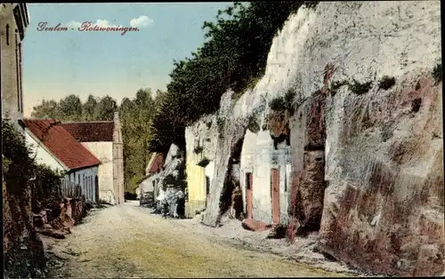 Ak Geulem Houthem Limburg Niederlande, Rotswoningen