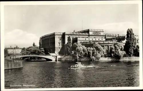 Ak Stockholm Schweden, Riksbanken