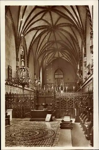 Ak Malbork Marienburg Westpreußen, Marienkirche im Hochschloss, Innenansicht, Blick nach Westen