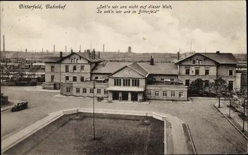 Ak Bitterfeld in Sachsen Anhalt, Bahnhof