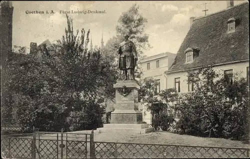 Ak Köthen in Anhalt, Fürst Ludwig Denkmal