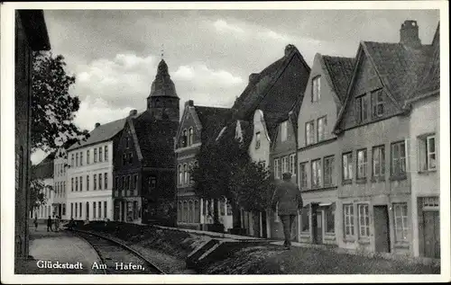 Ak Glückstadt an der Elbe, Am Hafen