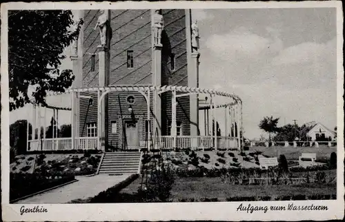 Ak Genthin am Elbe Havel Kanal, Aufgang zum Wasserturm