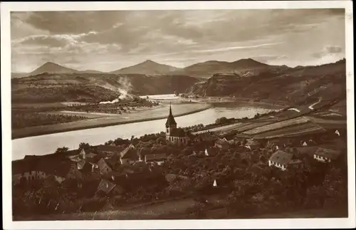 Ak Velké Žernoseky Groß Czernosek Tschernosek Region Aussig, Totalansicht