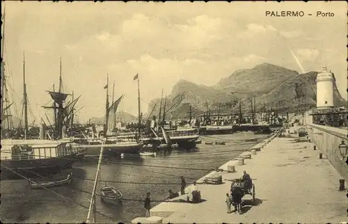 Ak Palermo Sizilien Sicilia Italien, Porto