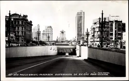 Ak São Paulo Brasilien, Subterranea da Av. São João