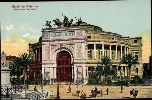 Ak Palermo Sizilien Sicilia Italien, Politeama Garibaldi