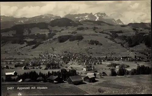 Ak Appenzell Kt. Appenzell Innerrhoden Schweiz, Ortschaft mit dem Alpstein