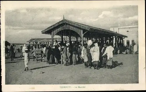 Ak Djibouti Dschibuti, Le Marche, Marktplatz