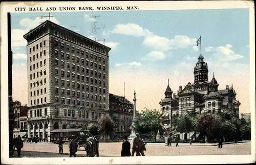 Ak Winnipeg Manitoba Kanada, City Hall and Union Bank