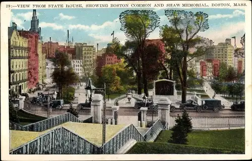 Ak Boston Massachusetts USA, Boston Common and Shaw Memorial