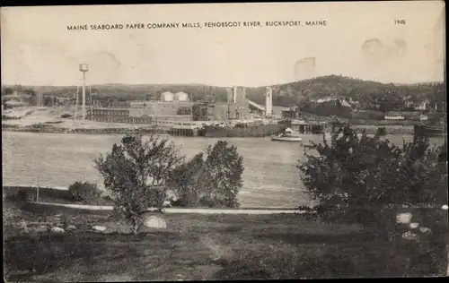 Ak Bucksport Maine USA, Seaboard Paper Company Mills, Penobscot River